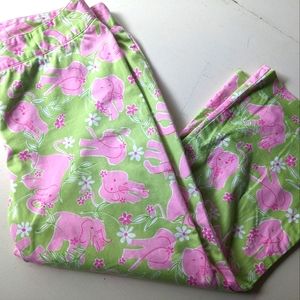 Pink Elephant Capri Lily Pulitzer Pant New Years 🍾🐘